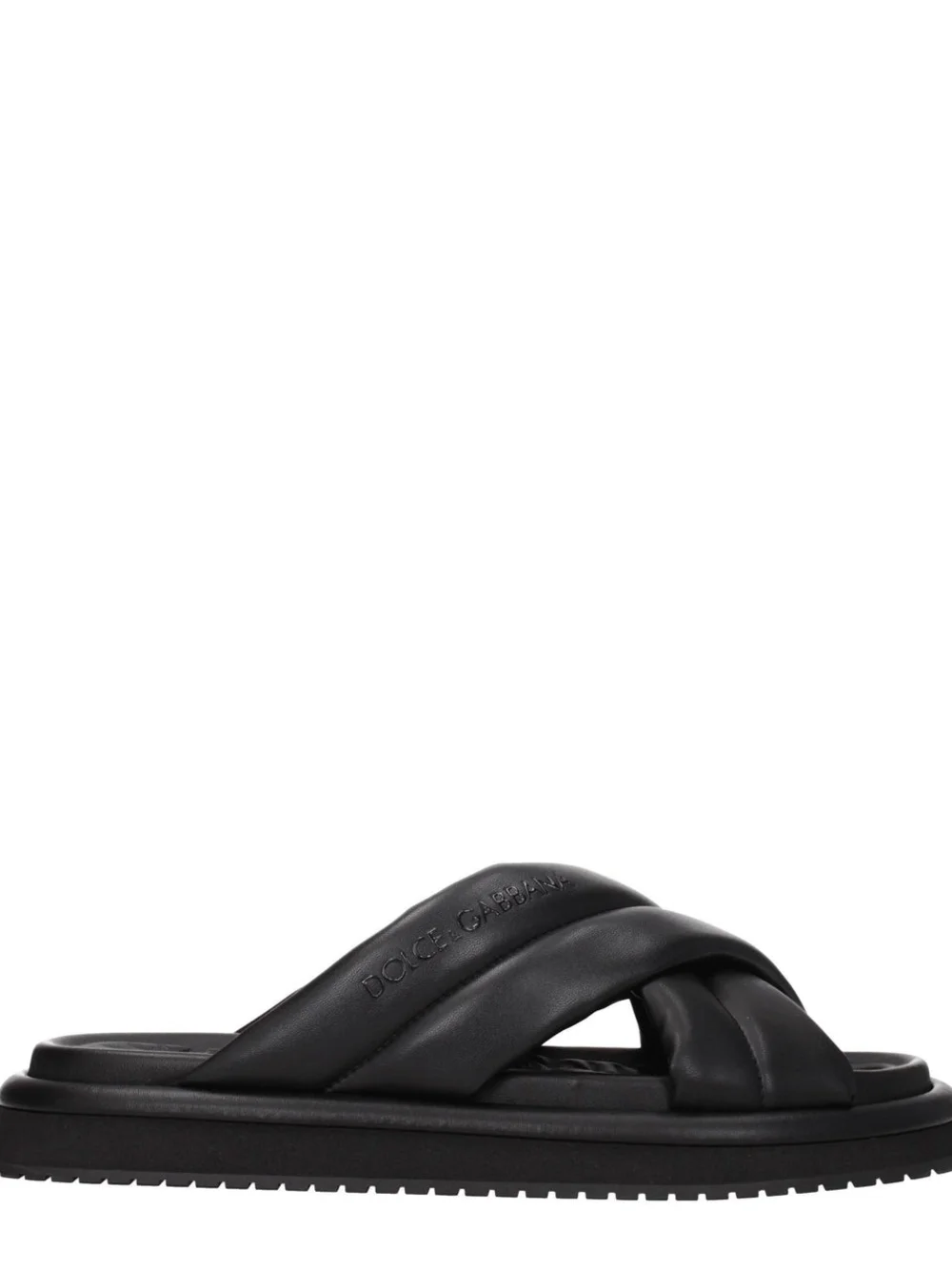 Dolce &Gabbana Men's Black Slides Logo Slippers in Nappa Leather.NWB/ Dustbag 42
